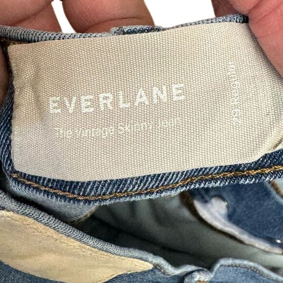 Everlane Vintage Skinny Jeans Women's 29 Raw Hem Button‎ Fly Light Wash Denim - Picture 3 of 7